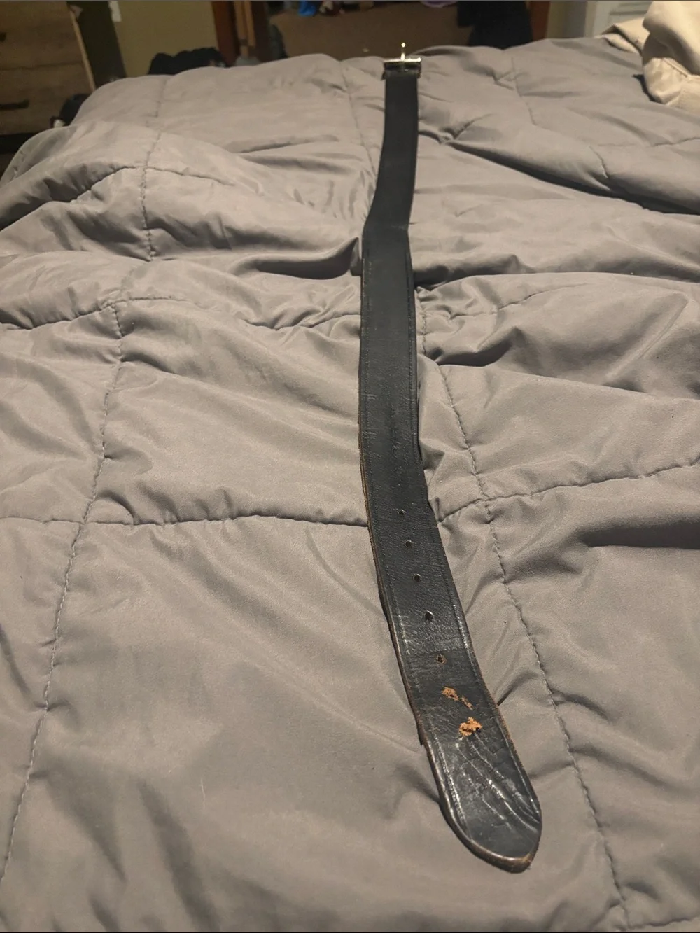 Black leather belt
